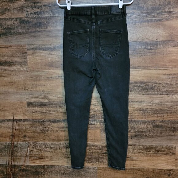 American Eagle Jeans 4 S Jegging Curvy Next Level Stretch Highest Rise Black - Picture 2 of 12